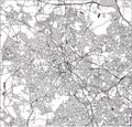 Map of the city of Birmingham, Wolverhampton, English Midlands, United Kingdom, England