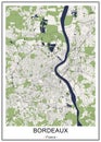 Map of the city of Bordeaux, France Royalty Free Stock Photo