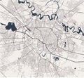 Map of the city of Bucharest, Romania