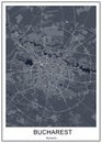 Map of the city of Bucharest, Romania
