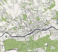 Map of the city of Frankfurt am Main, Hesse, Germany