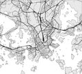 Map of the city of Helsinki, Finland Royalty Free Stock Photo