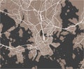 Map of the city of Helsinki, Finland