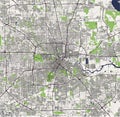 Map of the city of Houston, U.S. state of Texas, USA Royalty Free Stock Photo