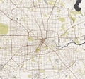 Map of the city of Houston, U.S. state of Texas, USA