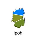Vector Map City of Ipoh design template, High detailed illustration Country in Asia