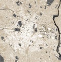 Map of the city of Montpellier, Herault, Occitanie, France