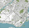 Map of the city of Montreal , Canada Royalty Free Stock Photo