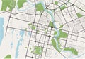 Map of the city of Nur-Sultan, Kazakhstan