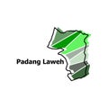 vector map City of Padang Laweh, element graphic illustration template design Royalty Free Stock Photo