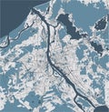 Map of the city of Riga, Latvia Royalty Free Stock Photo