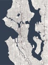 Map of the city of Seattle, Washington, USA