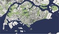 Map of the city of Singapore, Republic of Singapore