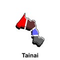 Vector map city of Tainai colorful design, suitable for your company