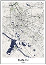 Map of the city of Tianjin, China