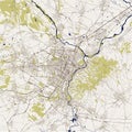 Map of the city of Torino, Turin, Italy