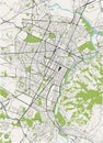 Map of the city of Torino, Turin, Italy