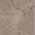 Map of the city of Torino, Turin, Italy