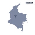 Vector map of Colombia isolated on white background.