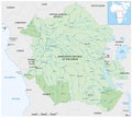 vector map of the congo river basin Royalty Free Stock Photo