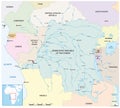 Vector map of the congo river basin Royalty Free Stock Photo