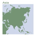 vector map of continent Asia