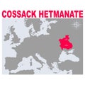 Vector map of the Cossack Hetmanate Royalty Free Stock Photo
