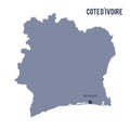 Vector map of Cote D'ivoire isolated on white background.