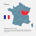 Vector map country France, Burgundy Free County