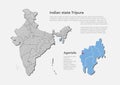 Vector map country India and state Tripura