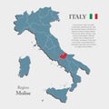 Vector map country Italy and region Molise