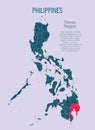 Vector map country Philippines divided on regions Royalty Free Stock Photo