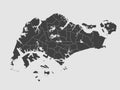 Vector map country Singapore divided on regions