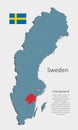 Vector map country Sweden and region Ostergotland