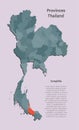 Vector map country Thailand and region Songkhla