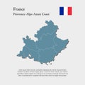 Vector map divide France region Alpes-Cote Azur