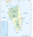 Vector map of the east indian island of Great Nicobar