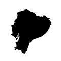 Vector map Ecuador. Isolated vector Illustration. Black on White background.