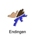 vector map of Endingen modern outline, High detailed vector illustration Design Template Royalty Free Stock Photo