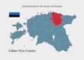 Vector map Estonia, region Laane-Viru county