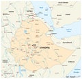 Vector map Ethiopia and its neighboring countries