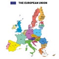 Vector map of The European Union Royalty Free Stock Photo