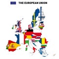 Vector map of The European Union Royalty Free Stock Photo