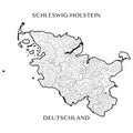 Vector map of the federal state of Schleswig Holstein, Germany