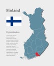 Vector map Finland, region Kymenlaakso Royalty Free Stock Photo