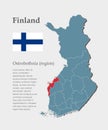 Vector map Finland, region Ostrobothnia