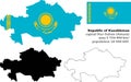 Kazakhstan vector map, flag, borders, mask , capital, area and population infographic