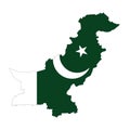 Vector map flag of Pakistan isolated on white background Royalty Free Stock Photo
