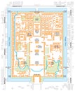 vector map of the Forbidden City, palace complex in central Beijing, China