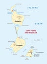 Vector map of the french island saint pierre and miquelon Royalty Free Stock Photo